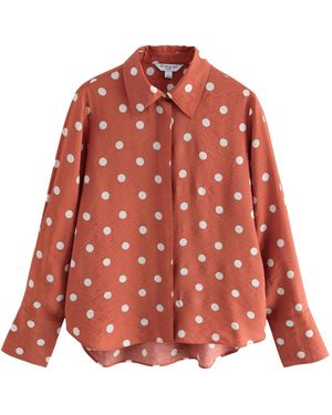 Next Langarmhemd Langärmeliges Button-down-Hemd (1-tlg) - Rot