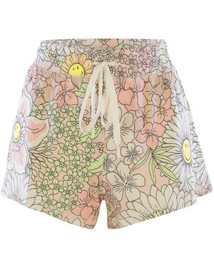Pj Salvage Pyjamashorts Smiley Blooms - Weiß