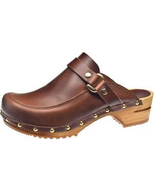 Sanita Wood-Lillen Open Clog - Braun