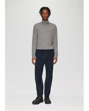 QS Stoffhose Jogpants aus Breitcord im Relaxed Fit - Blau