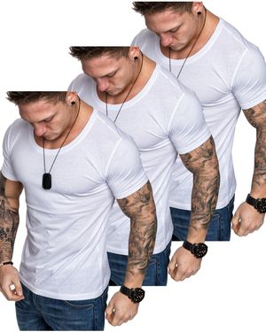 Amaci&Sons 3. LANCASTER - -Shirts (3er-Pack) Basic Oversize T-Shirt mit Rundhalsausschnitt - Weiß