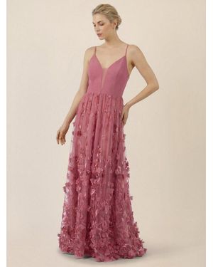 Apart Abendkleid Mit 3D-Blüten Und Tüllrock - Pink