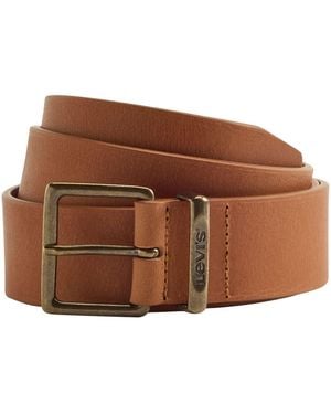 Levi's Ledergürtel FLAT KEEPER BELT mit Metallschnalle - Braun