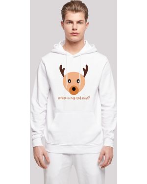 F4NT4STIC Kapuzenpullover Red Nose Weihnachten Print - Weiß