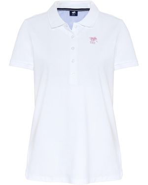 Polo Sylt Poloshirt mit langer Knopfleiste - Weiß