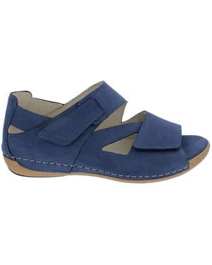 Waldläufer Sandalette Heliett 342025-191-206, Nubukleder, Jeans- Sandale - Blau