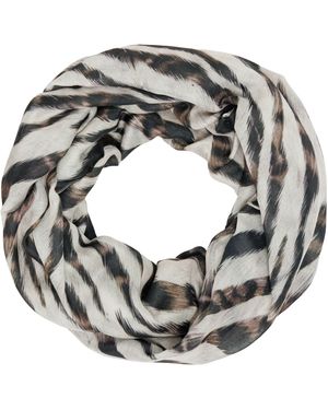 Caspar Loop Leichter Schal Halstuch mit Animal Print - Grau