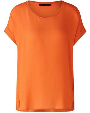 Ouí Kurzarmbluse AYANO Blusenshirt 100% Viskosepatch - Orange