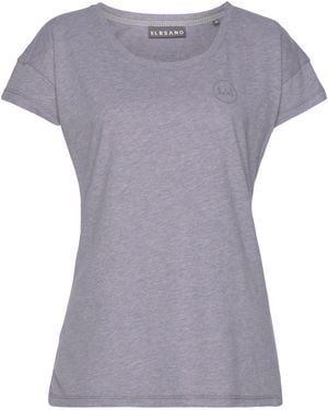 Elbsand T-Shirt Ranva mit Logodruck, Kurzarmshirt aus Baumwoll-Mix, sportlich - Lila