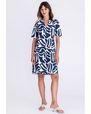 Tuzzi Jerseykleid mit Schlitz-Ausschnitt - Blau
