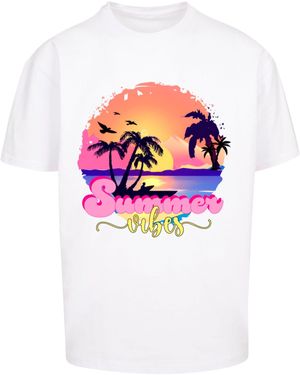 Merchcode T-Shirt Summer Vibes Sunset Heavy Oversized Tee (1-tlg) - Weiß
