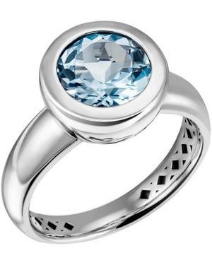 Firetti Fingerring Schmuck Geschenk Silber 925 Damenring Kreis Rund Solitär, Mit Topas (Behandelt) - Schwarz
