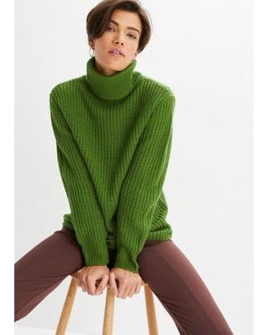 bonprix Rollkragenpullover - Grün