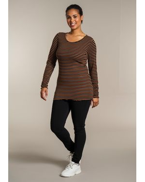 SANDGAARD Langarmshirt SG147 mit Streifenmuster - Natur