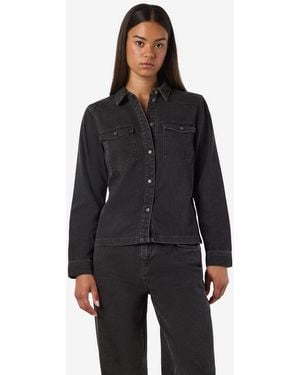 Noisy May Jeansbluse Nmnew Signe L/S Denim Shirt Vi001Bl Noos - Schwarz