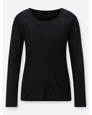 Creation L Strickpullover Langarm-Pullover - Schwarz