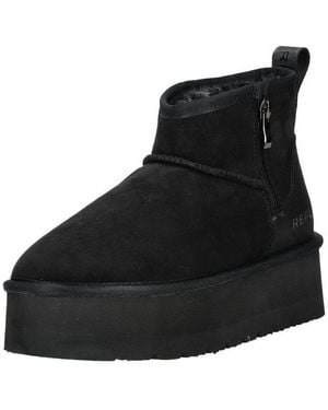 Replay Stiefelette Lederimitat Plateaustiefelette - Schwarz