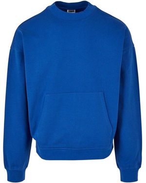 Urban Classics Rundhalspullover Organic Boxy Pocket Crew - Blau