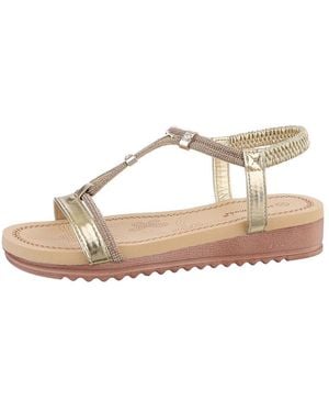 Ital-Design Freizeit Riemchensandalette (85960560) Keilabsatz/Wedge Keilsandaletten in Gold - Mettallic