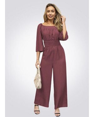 CUPSHE Jumpsuit Jumpsuit Mit Quadratischem Ausschnitt Und Geraden Beinen - Rot
