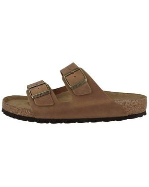 Birkenstock Arizona Geöltes Naturleder Normal Sandale Sandaletten, Sommerschuhe, Badeschuhe, Riemchen, Schlappen - Braun