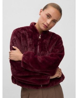 Vero Moda Fellimitatjacke Vmsonjaliga Short Jacket Ga Boo Kunstfaser - Rot