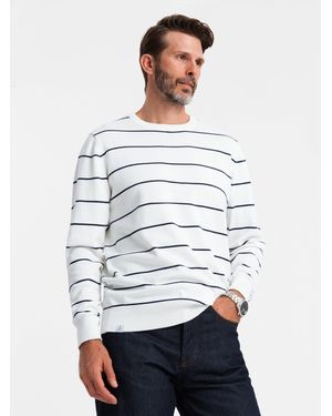 Ombre Rundhalspullover -Pullover mit Rundhalsausschnitt - Weiß