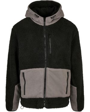 Urban Classics Winterjacke Hooded Sherpa Jacket (1-St) - Schwarz