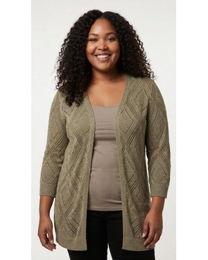 Only Carmakoma Strickjacke Carpamela 4/5 Open Cardigan Knt - Braun