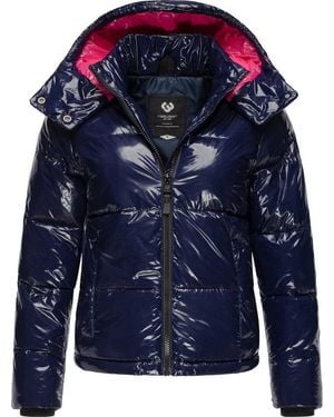 Ragwear Steppjacke Roobie Super Stylische, Gänzende Damen Winterjacke - Blau