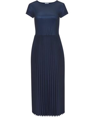 Lascana Midikleid mit Plisseerockteil, Basic, modisch - Blau