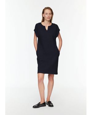 S.oliver Minikleid Ärmelloses Kleid im Fabricmix - Blau