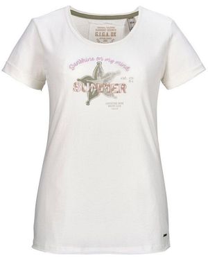 G.i.g.a. Dx T-Shirt Gs 24 Wmn Tshrt 100% Baumwolle, Carbon Finish, Gesticktes Motiv, Lässiger Look - Weiß