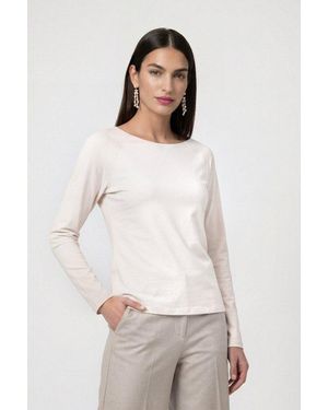 Monari Langarmshirt Basic Aus Weichem Viskose-Modal-Mix, Rundhals - Weiß