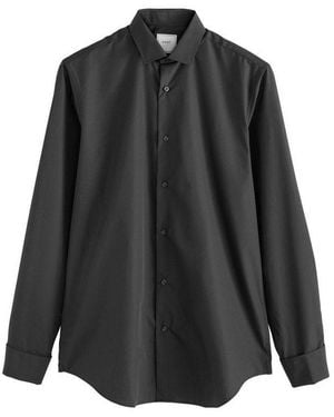 Next Businesshemd Pflegeleichtes Hemd Regular Fit, Doppelmanschette (1-Tlg) - Schwarz