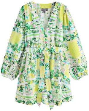 Next Partykleid Festliches Minikleid Mit Langen Ärmeln (1-Tlg) - Grün