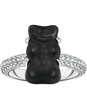 Thomas Sabo Fingerring X Haribo Schmuck: Ring Mit Goldbär, Mit Kristallglas, Zirkonia (Synth) - Schwarz