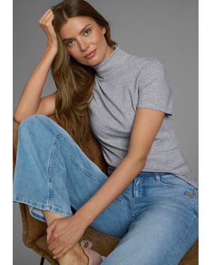 Flashlights Rollkragenshirt Figurbetont, Basic-Stil, Rollkragen, Aus 100% Baumwolle, Elastisch - Blau