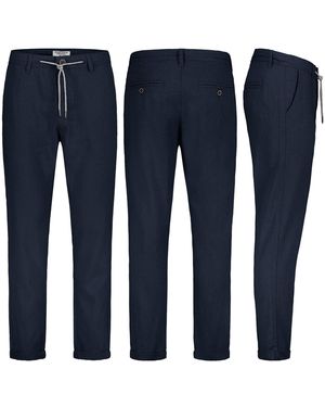 EIGHT2NINE Chinos Leinen Hose Leinenhose Regular Freizeithose Sommer - Blau