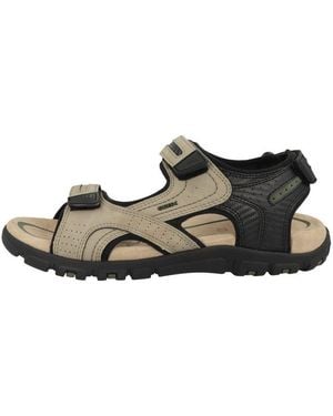 Geox U S Strada D Herren Sandale Sandaletten, Sommerschuhe, Badeschuhe, Riemchen, Schlappen - Schwarz