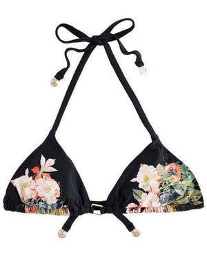 Ted Baker Triangel-Bikini-Top Triangel-Bikinitop Mit Koi-Muster (1-St) - Schwarz