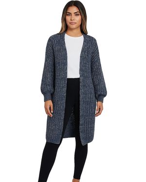 Worldclassca Longstrickjacke Strickjacke Cardigan Strickmantel Open-Front Pullover Neue Kollektion - Blau