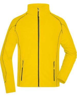 James & Nicholson Fleecejacke Waffelfleece Jacke JN597 wärmend - Gelb