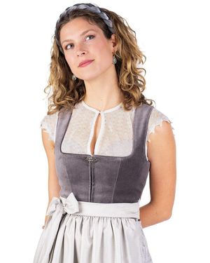 Marjo Samt Dirndl 2tlg. - Grau