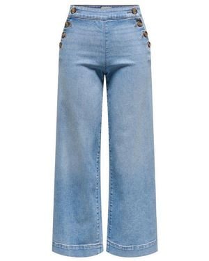 ONLY Relax-Fit-Jeans Onlmadison Hw Button Wide Mit Stretch - Blau