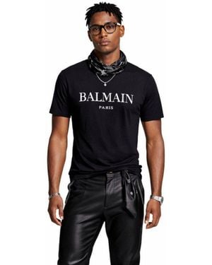 Balmain T-Shirt Herren Logo Tee Straight Fit High-End-Look Einen Hauch Von Pariser Opulenz - Schwarz