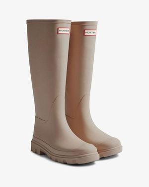 HUNTER Downpour Tall Boot Gummistiefel Wasserdicht - Braun