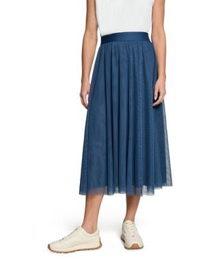 Zero Midirock mit elastischem Bund Material - Blau
