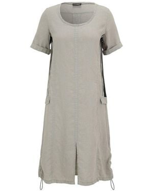 Doris Streich Sommerkleid Mit Kontrastfarbenen Nylon-Einsätzen - Grau