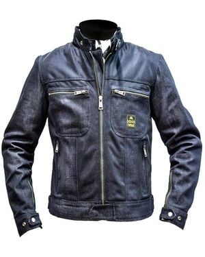 Helstons Motorradjacke Genesis Motorrad Textiljacke (winddicht) Rückenprotektor enthalten - Blau